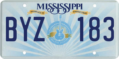 MS license plate BYZ183