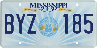 MS license plate BYZ185