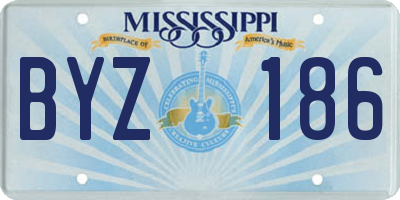 MS license plate BYZ186