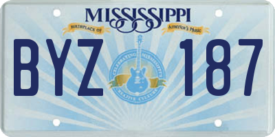 MS license plate BYZ187