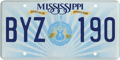 MS license plate BYZ190