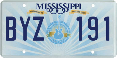 MS license plate BYZ191