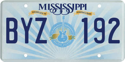 MS license plate BYZ192