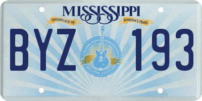 MS license plate BYZ193