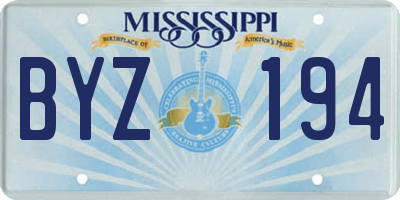 MS license plate BYZ194