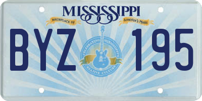 MS license plate BYZ195