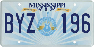 MS license plate BYZ196