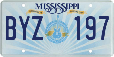 MS license plate BYZ197