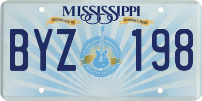 MS license plate BYZ198
