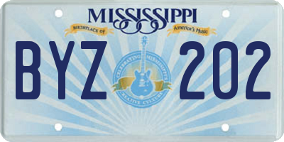 MS license plate BYZ202