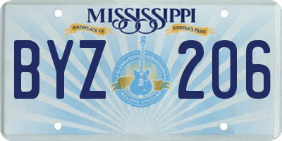 MS license plate BYZ206