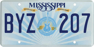 MS license plate BYZ207