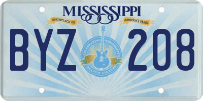 MS license plate BYZ208