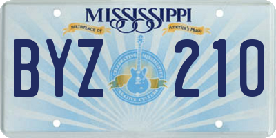 MS license plate BYZ210