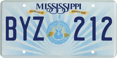 MS license plate BYZ212