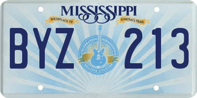 MS license plate BYZ213