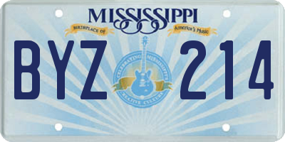 MS license plate BYZ214