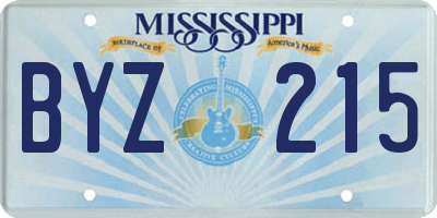 MS license plate BYZ215