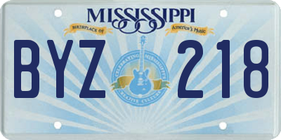 MS license plate BYZ218