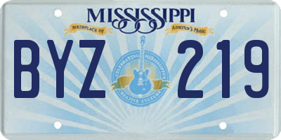 MS license plate BYZ219