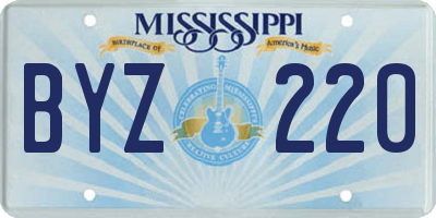 MS license plate BYZ220