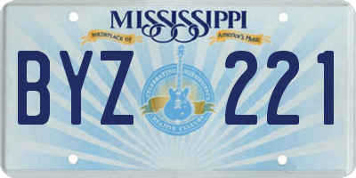 MS license plate BYZ221