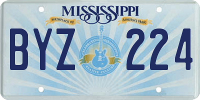 MS license plate BYZ224