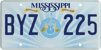 MS license plate BYZ225