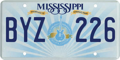 MS license plate BYZ226