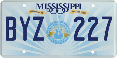 MS license plate BYZ227