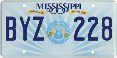MS license plate BYZ228