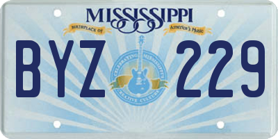 MS license plate BYZ229