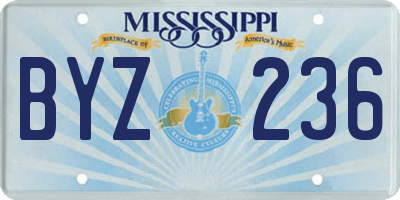 MS license plate BYZ236