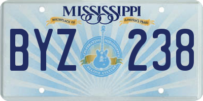 MS license plate BYZ238