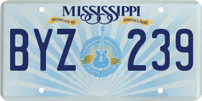 MS license plate BYZ239