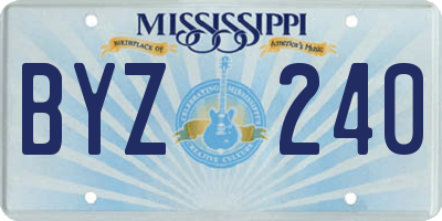 MS license plate BYZ240