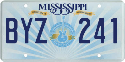 MS license plate BYZ241