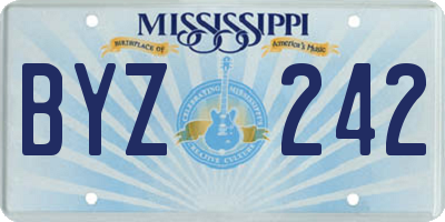 MS license plate BYZ242