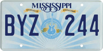 MS license plate BYZ244