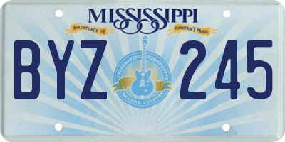 MS license plate BYZ245