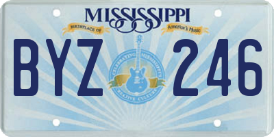 MS license plate BYZ246