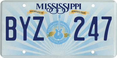 MS license plate BYZ247