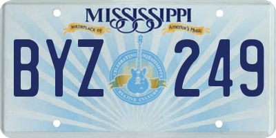 MS license plate BYZ249