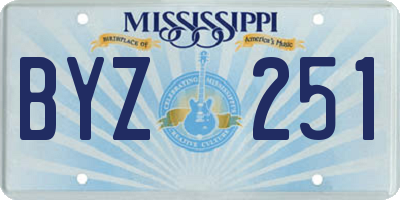 MS license plate BYZ251