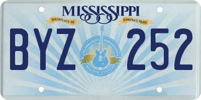 MS license plate BYZ252