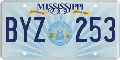 MS license plate BYZ253