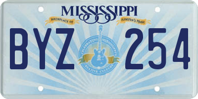 MS license plate BYZ254