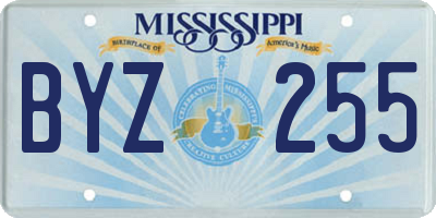 MS license plate BYZ255
