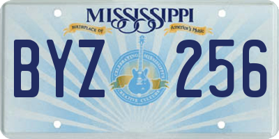 MS license plate BYZ256