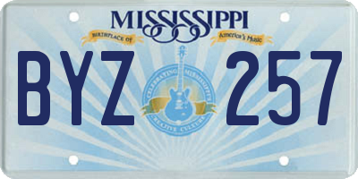 MS license plate BYZ257